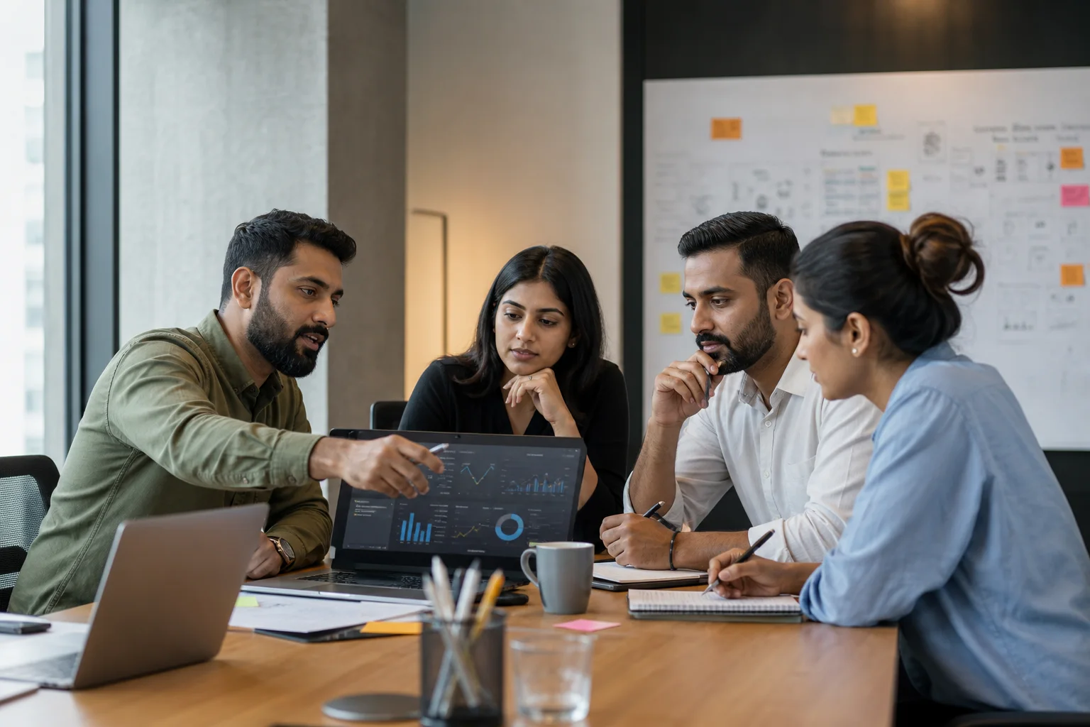 Growth team analysing customer acquisition performance